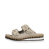 Rieker Women's Extra Wide Fit Beige Leather Mule Sandals – V7955-60