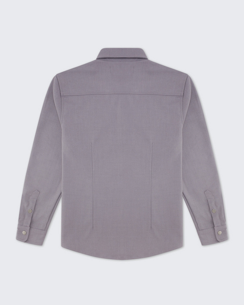 Walker & Hunt Mason Overshirt Grey Structured Mid-Weight Cotton Blend