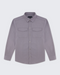 Walker & Hunt Mason Overshirt Grey Structured Mid-Weight Cotton Blend