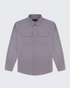 Walker & Hunt Mason Overshirt Grey Structured Mid-Weight Cotton Blend