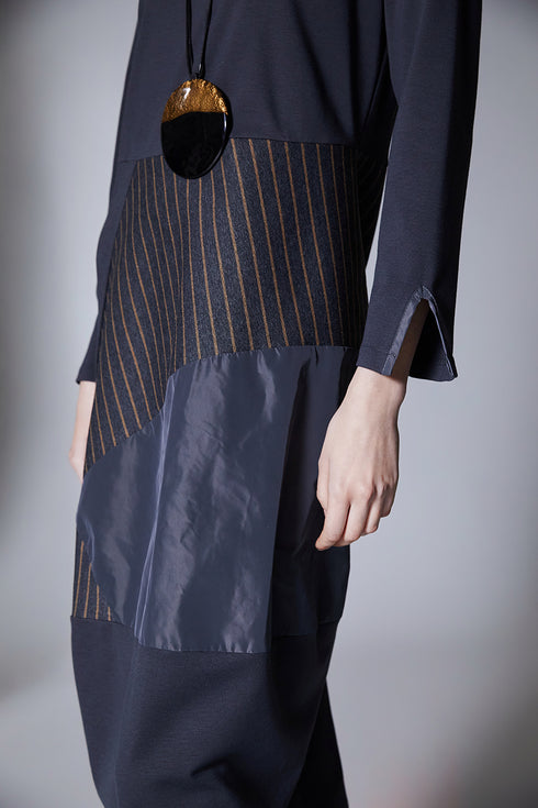 Peruzzi Pinstripe Panel Dress W25147