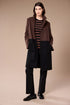 Peruzzi Womens Colour Block Knee Length Coat W26116 - Black/Brown