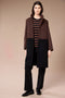 Peruzzi Womens Colour Block Knee Length Coat W26116 - Black/Brown
