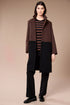Peruzzi Womens Colour Block Knee Length Coat W26116 - Black/Brown