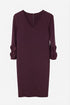 Peruzzi Womens V-Neck Frill Sleeve Dress W26129 - 42 Plum