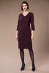 Peruzzi Womens V-Neck Frill Sleeve Dress W26129 - 42 Plum