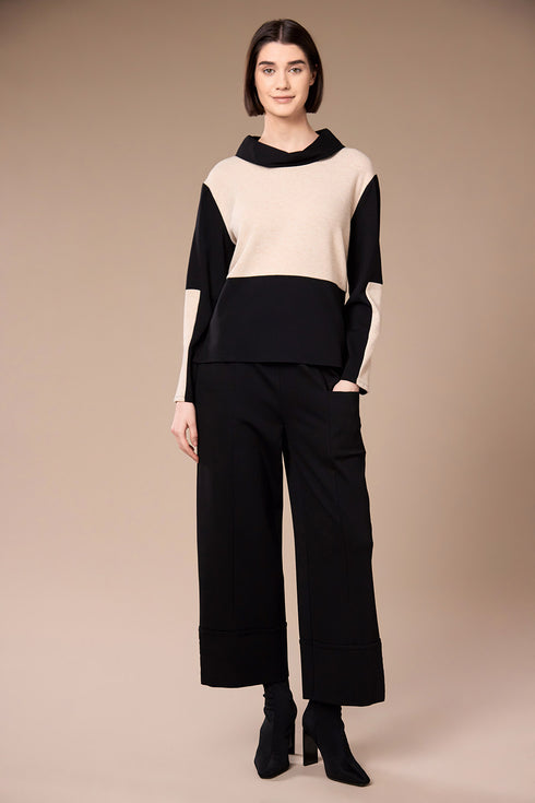 Peruzzi Womens Two Tone Knit W26133 - Sand/Black