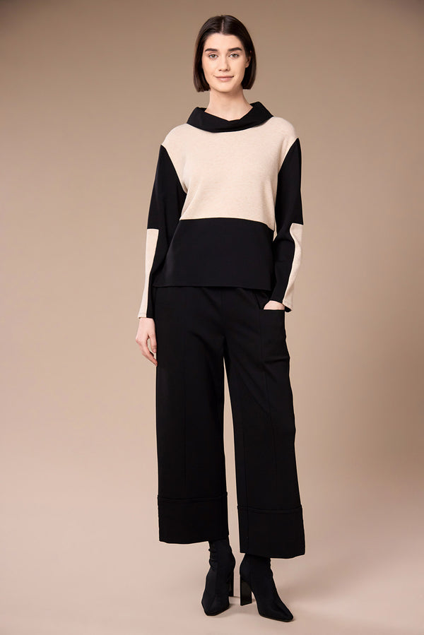 Peruzzi Womens Two Tone Knit W26133 - Sand/Black