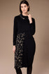 Peruzzi Printed Panel Cowl Neck Dress Black Sand W26138