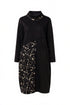 Peruzzi Printed Panel Cowl Neck Dress Black Sand W26138