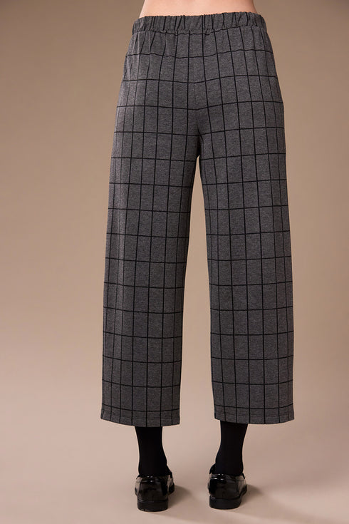 Peruzzi Women's Grid Print Trousers 08 Grey/Black W26140