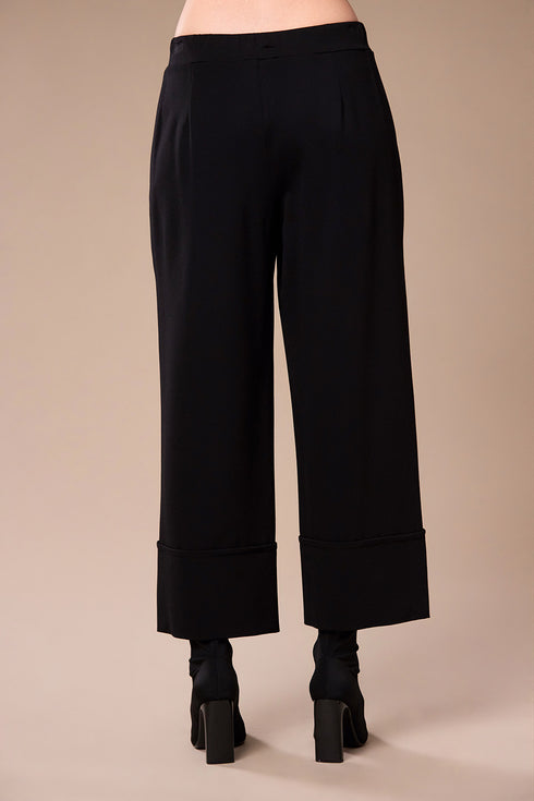 Peruzzi Women's Turn Up Hem Trousers 09 Black W26144L