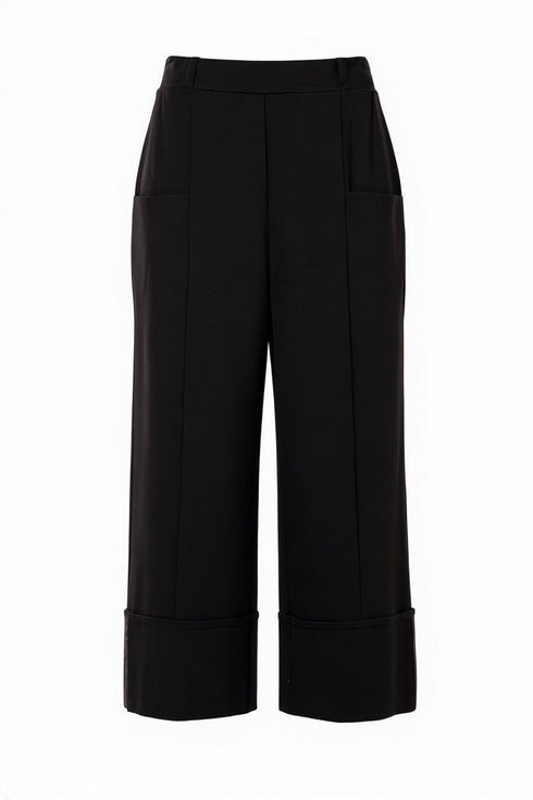 Peruzzi Women's Turn Up Hem Trousers 09 Black W26144L