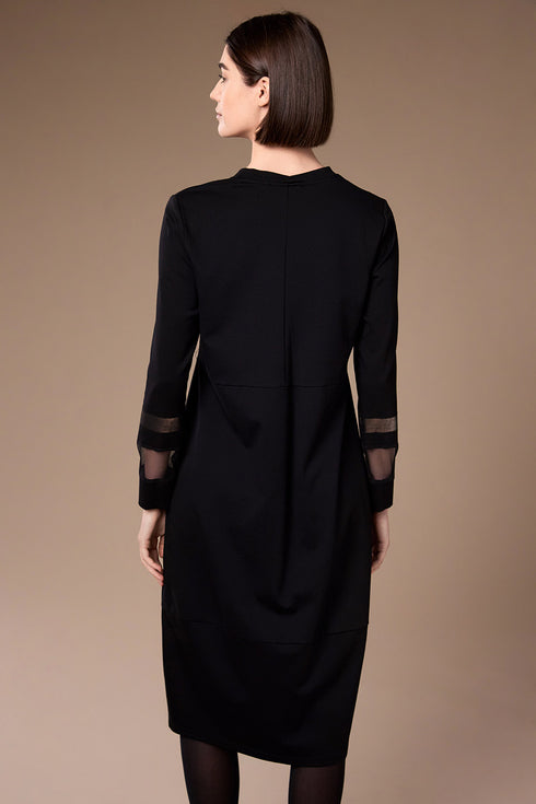 Peruzzi Women's Bronze Accent V-Neck Dress 09 Black W26171