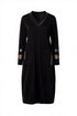 Peruzzi Women's Bronze Accent V-Neck Dress 09 Black W26171