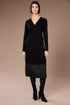 Peruzzi Herringbone Trim Midi Dress in Black SKU W26172