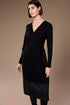 Peruzzi Herringbone Trim Midi Dress in Black SKU W26172