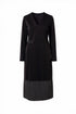 Peruzzi Herringbone Trim Midi Dress in Black SKU W26172