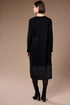 Peruzzi Herringbone Trim Midi Dress in Black SKU W26172