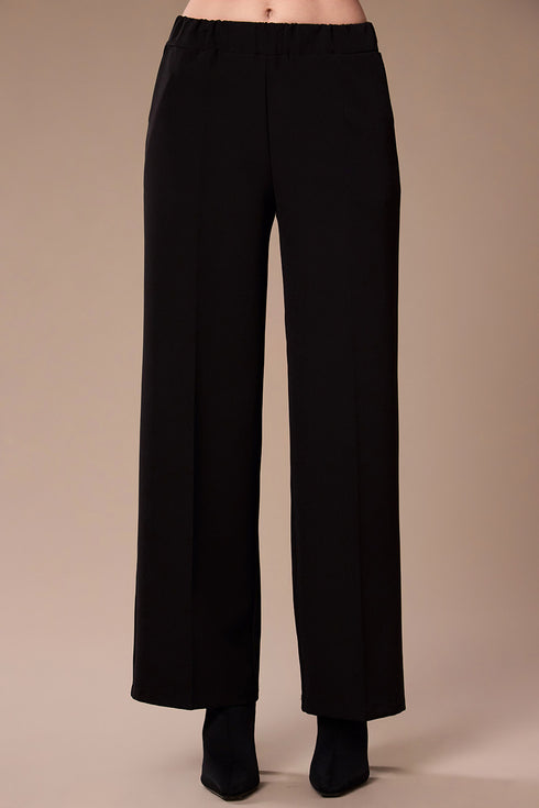 Peruzzi High-Waist Fluid Wide Leg Trousers in 09 Black W26173