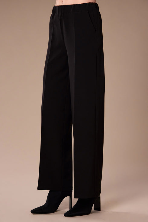 Peruzzi High-Waist Fluid Wide Leg Trousers in 09 Black W26173
