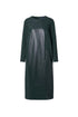Peruzzi Contrast Faux Leather Panel Midi Dress W26184 - Green