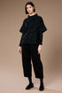Peruzzi Womens Animal Jacquard Knit Top W26192 - Black/Green