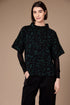 Peruzzi Womens Animal Jacquard Knit Top W26192 - Black/Green