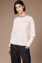 Peruzzi Contrast Stitch Ribbed Detail Knit Jumper W26194 - Ecru