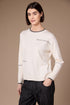 Peruzzi Contrast Stitch Ribbed Detail Knit Jumper W26194 - Ecru