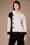 Peruzzi Womens Two Tone Button Top W26198 - Ecru/Black