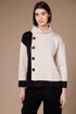 Peruzzi Womens Two Tone Button Top W26198 - Ecru/Black