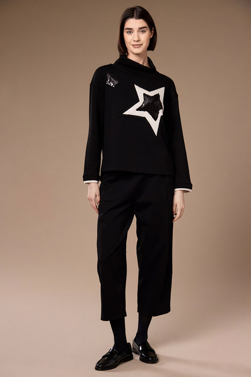 Peruzzi Womens Star Jumper W26199 - Black