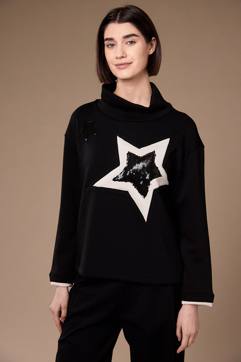 Peruzzi Womens Star Jumper W26199 - Black