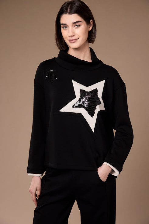 Peruzzi Womens Star Jumper W26199 - Black