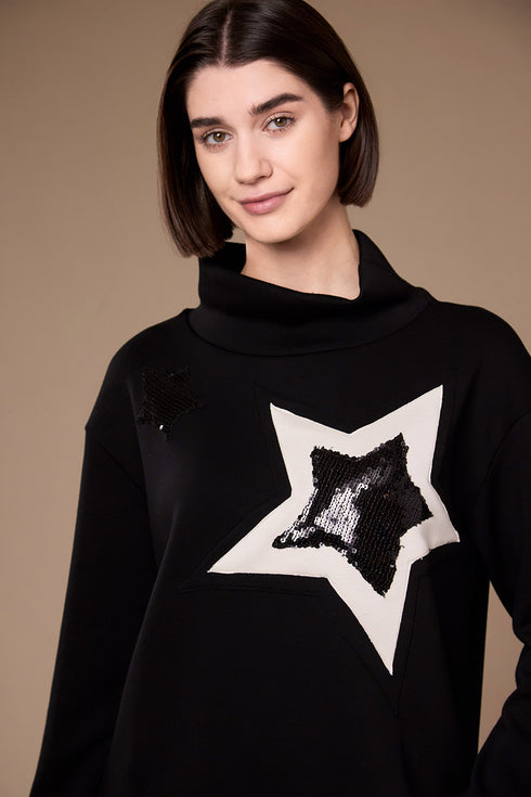 Peruzzi Womens Star Jumper W26199 - Black