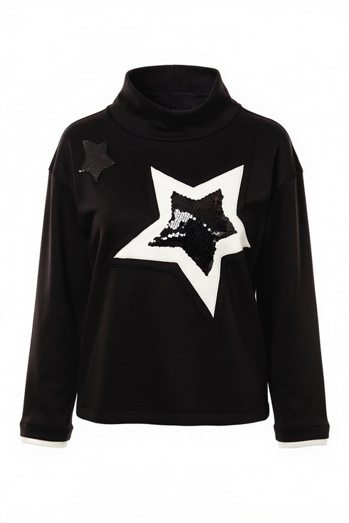 Peruzzi Womens Star Jumper W26199 - Black
