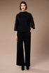 Peruzzi Women's Funnel Neck Seam Detail Top 09 Black W26402