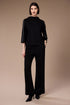 Peruzzi Women's Funnel Neck Seam Detail Top 09 Black W26402