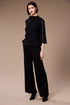 Peruzzi Women's Funnel Neck Seam Detail Top 09 Black W26402