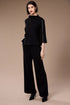 Peruzzi Women's Funnel Neck Seam Detail Top 09 Black W26402