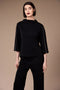 Peruzzi Women's Funnel Neck Seam Detail Top 09 Black W26402