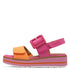 Jana 8-28266-44 Strap Flat Sandal in Orange/Fuchsia