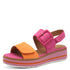 Jana 8-28266-44 Strap Flat Sandal in Orange/Fuchsia