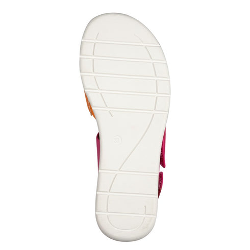 Jana 8-28266-44 Strap Flat Sandal in Orange/Fuchsia