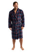 Western Ridge Men’s Check Flannel Fleece Robe WR46108 – Knee-Length, Cozy Loungewear