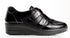P Comfort WW1676 Black Patent PU Twin Velcro Strap Wedge Shoes