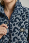 USCO Leopard Trek Fleece in Navy/Blue - Women’s Cosy 1/4 Zip US45508 T372