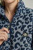 USCO Leopard Trek Fleece in Navy/Blue - Women’s Cosy 1/4 Zip US45508 T372