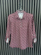Yew Women's Burgundy and Gold Geometric Print Collared Top 3743